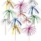 150 Pcs Cocktail Picks Firework Foil Frill Firework Cupcake Picks 7.87 Inch Cupcake Topper Toothpicks Food Fireworks Sticks Cocktail Sticks for Halloween Christmas Cake Party Decoration
